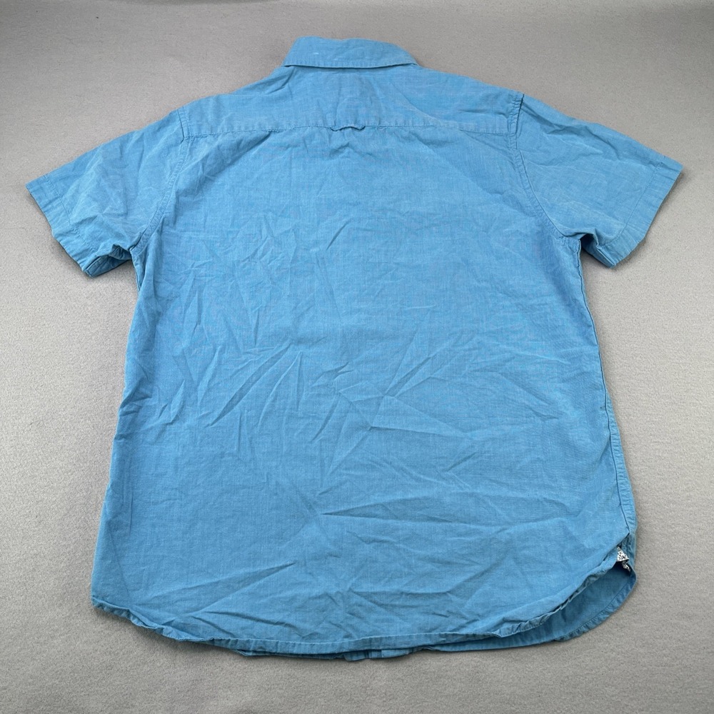 Denim & Flower Ricky Singh Blue Short Sleeve Button-Down Mens Medium Slim Fit - Picture 11 of 14